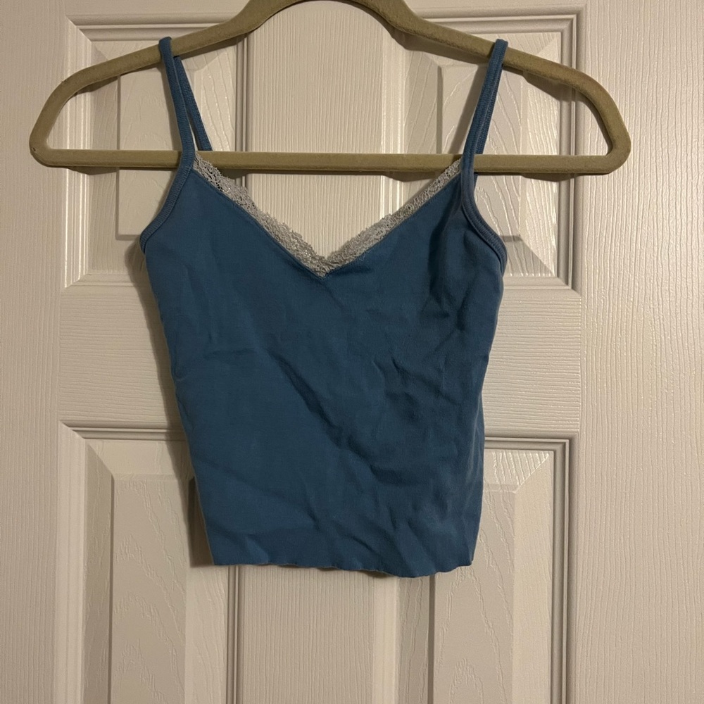 John Galt Brandy Melville lace blue tank top.